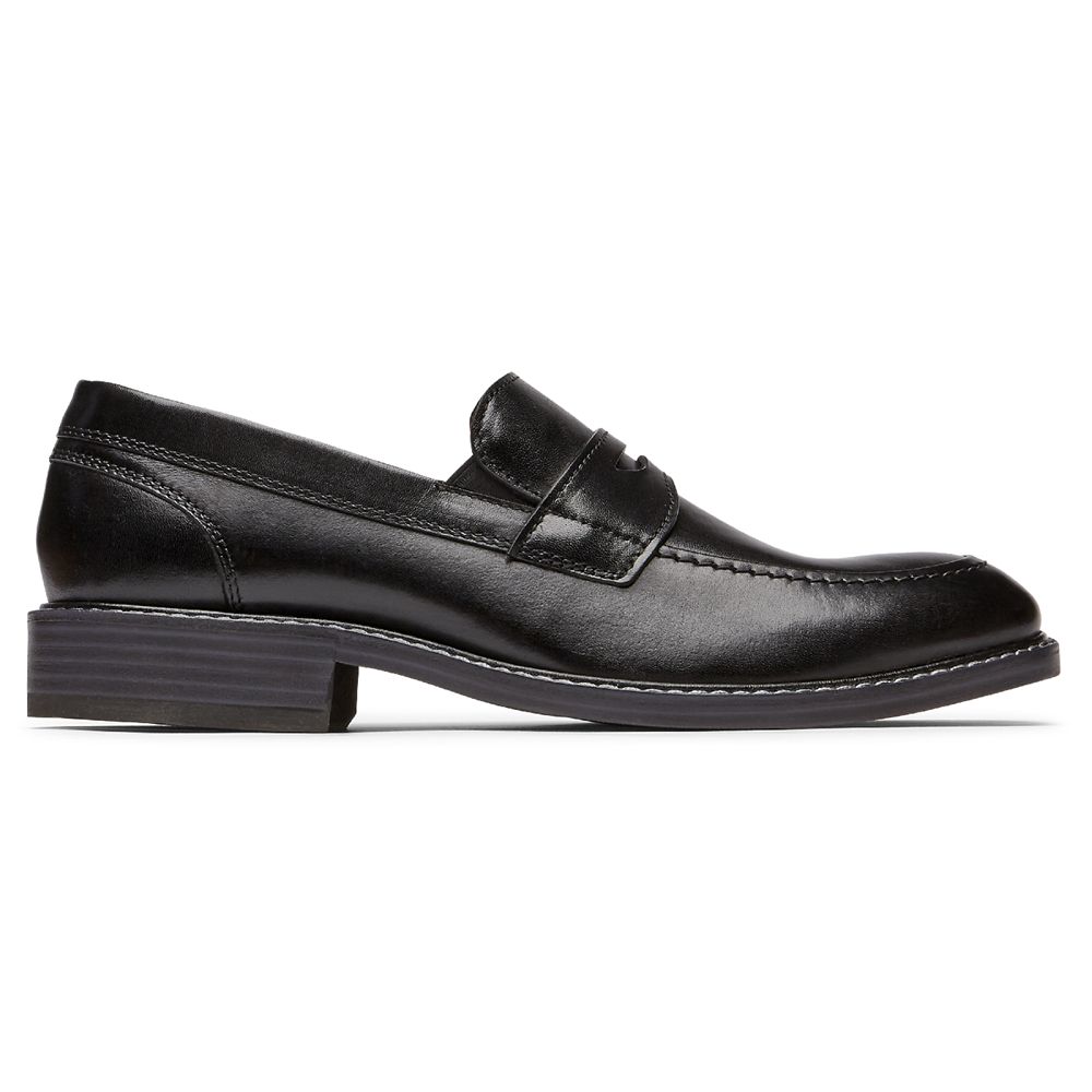 Mocassins Homem Rockport Kenton Penny Slip-Ons Pretas,Portugal SCLHT-4675